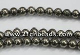 CPY46 16 inches 6mm round pyrite gemstone beads wholesale