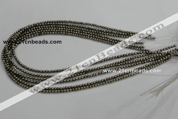 CPY46 16 inches 6mm round pyrite gemstone beads wholesale