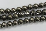 CPY47 16 inches 8mm round pyrite gemstone beads wholesale