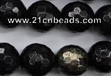 CPY504 15.5 inches 12mm faceted round natural chalcopyrite beads