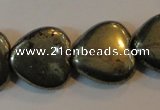 CPY54 16 inches 16*16mm heart pyrite gemstone beads wholesale