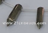 CPY556 Top drilled 6*14mm - 8*35mm sticks pyrite gemstone beads