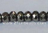 CPY588 15.5 inches 8*12mm faceted rondelle pyrite gemstone beads