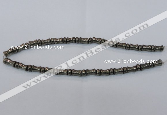 CPY590 15.5 inches 5*8mm - 8*11mm bone & rondelle pyrite beads