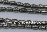 CPY596 15.5 inches 4*6mm rice pyrite gemstone beads wholesale