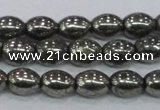 CPY598 15.5 inches 8*10mm rice pyrite gemstone beads wholesale