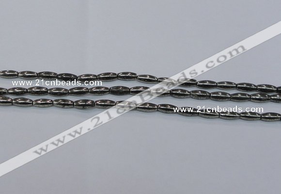 CPY600 15.5 inches 5*16mm rice pyrite gemstone beads wholesale