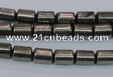 CPY608 15.5 inches 6*9mm tube pyrite gemstone beads