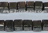 CPY613 15.5 inches 10*10mm cube pyrite gemstone beads