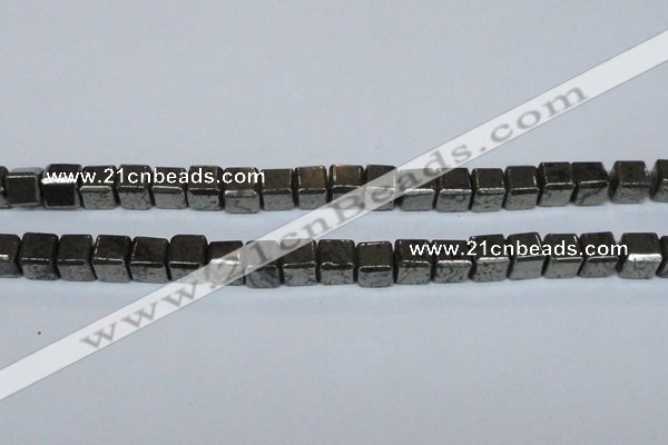 CPY613 15.5 inches 10*10mm cube pyrite gemstone beads