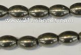 CPY62 15.5 inches 10*14mm rice pyrite gemstone beads wholesale