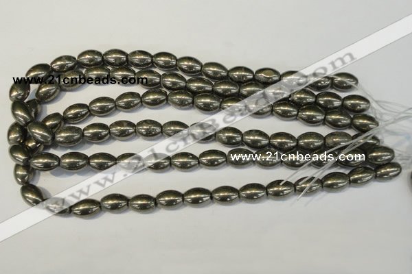 CPY62 15.5 inches 10*14mm rice pyrite gemstone beads wholesale