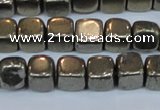 CPY620 15.5 inches 8*8mm cube pyrite gemstone beads