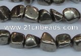 CPY622 15.5 inches 5*8mm - 6*10mm nuggets pyrite gemstone beads