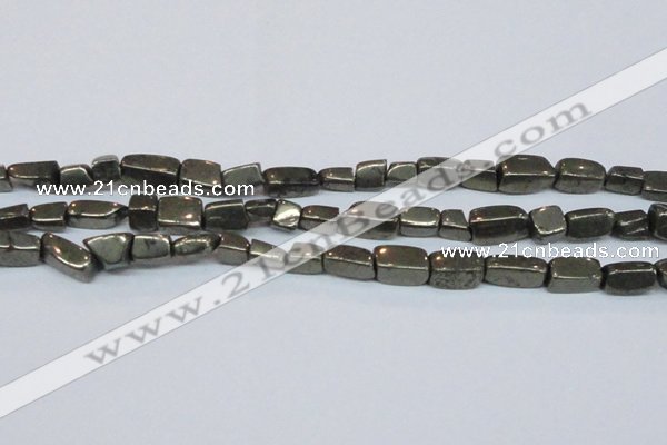 CPY624 15.5 inches 6*8mm - 8*14mm nuggets pyrite gemstone beads