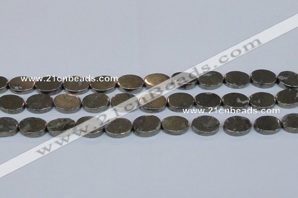 CPY643 15.5 inches 12*16mm oval pyrite gemstone beads wholesale