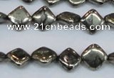 CPY647 15.5 inches 8*8mm diamond pyrite gemstone beads wholesale