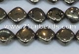 CPY648 15.5 inches 10*10mm diamond pyrite gemstone beads wholesale