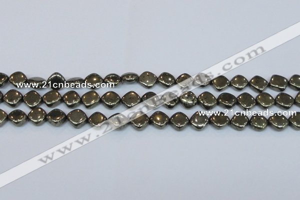 CPY648 15.5 inches 10*10mm diamond pyrite gemstone beads wholesale