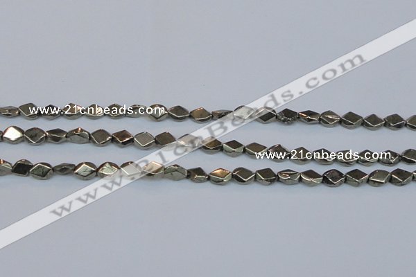 CPY651 15.5 inches 6*8mm pyrite gemstone beads wholesale