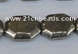 CPY655 15.5 inches 15*20mm octagonal pyrite gemstone beads