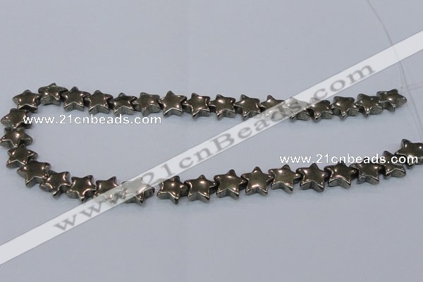 CPY659 15.5 inches 14*14mm star pyrite gemstone beads