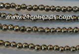 CPY70 15.5 inches 2mm round pyrite gemstone beads wholesale