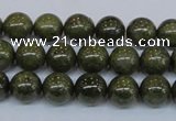 CPY752 15.5 inches 8mm round pyrite gemstone beads wholesale