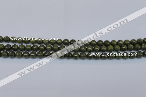 CPY752 15.5 inches 8mm round pyrite gemstone beads wholesale