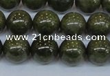 CPY755 15.5 inches 14mm round pyrite gemstone beads wholesale