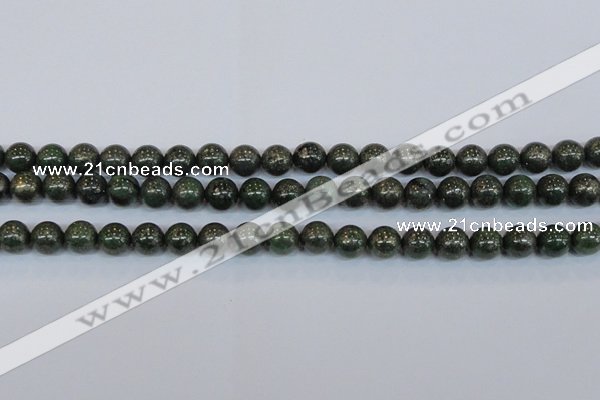 CPY763 15.5 inches 10mm round pyrite gemstone beads wholesale