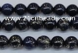 CPY772 15.5 inches 8mm round pyrite gemstone beads wholesale