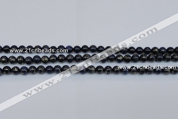 CPY772 15.5 inches 8mm round pyrite gemstone beads wholesale