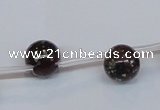 CPY781 Top drilled 10mm round pyrite gemstone beads wholesale