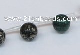 CPY783 Top drilled 10mm round pyrite gemstone beads wholesale