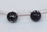 CPY785 Top drilled 10mm round pyrite gemstone beads wholesale