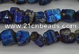 CPY805 15.5 inches 6*10mm - 8*12mm nuggets plated pyrite beads