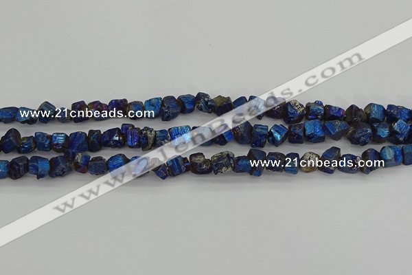 CPY805 15.5 inches 6*10mm - 8*12mm nuggets plated pyrite beads