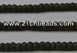 CPY810 15.5 inches 2*3mm faceted rondelle matte pyrite beads