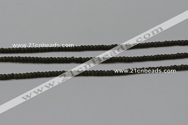 CPY810 15.5 inches 2*3mm faceted rondelle matte pyrite beads