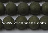 CPY816 15.5 inches 10mm round matte pyrite beads wholesale