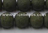 CPY818 15.5 inches 14mm round matte pyrite beads wholesale