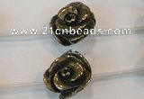 CPY95 15.5 inches 18mm carved rose pyrite gemstone beads wholesale