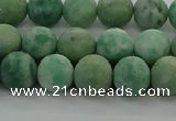 CQJ232 15.5 inches 8mm round matte Qinghai jade beads