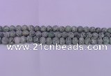 CQJ251 15.5 inches 6mm round matte Qinghai jade beads