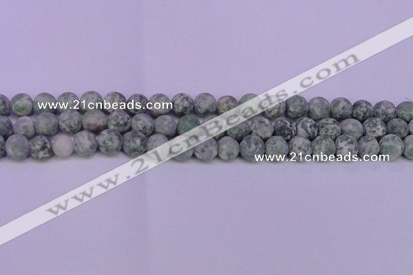 CQJ253 15.5 inches 10mm round matte Qinghai jade beads