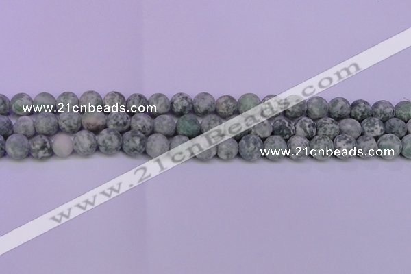 CQJ254 15.5 inches 12mm round matte Qinghai jade beads