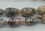 CRA06 15.5 inches 10*20mm teardrop natural rainforest agate beads