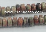 CRA07 15.5 inches 6*10mm rondelle natural rainforest agate beads