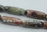 CRA08 15.5 inches 9*25mm cylinder natural rainforest agate beads